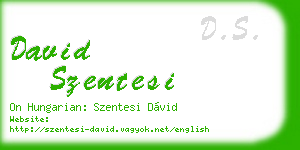 david szentesi business card